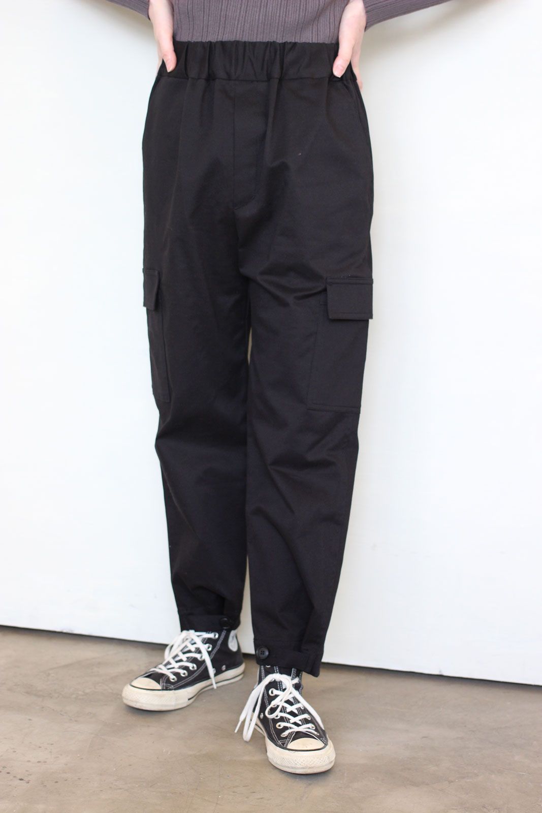 ツイルストレッチカーゴパンツ ブラック