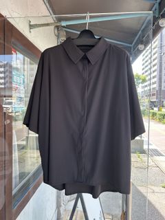接触冷感バックタックシャツ ブラック