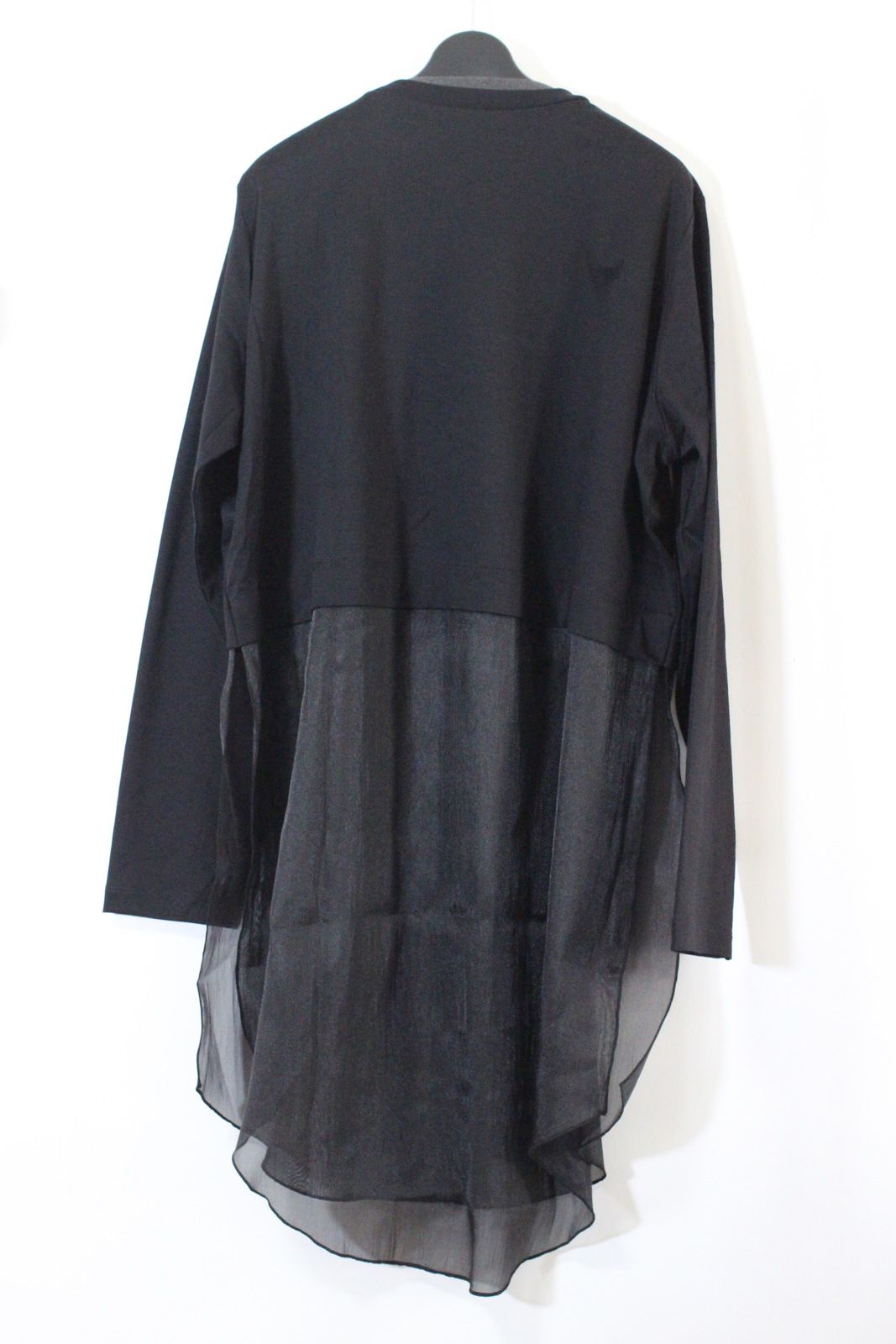 オーガンジードッキングトップス ブラック