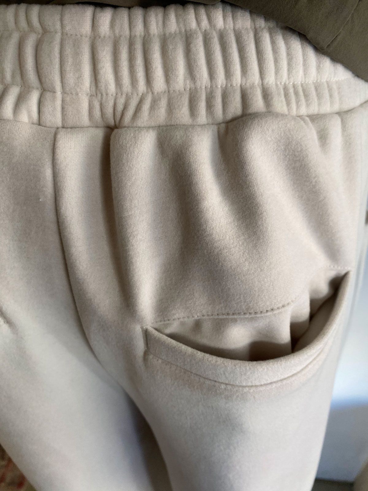 ベロアボンディング スウェットワイドパンツ アイボリー