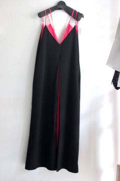 バイカラーキャミワンピース ブラックxピンク
