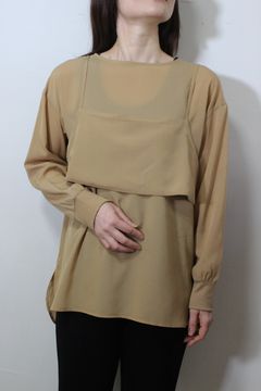 デシン キャミ付きプルオーバー ベージュ