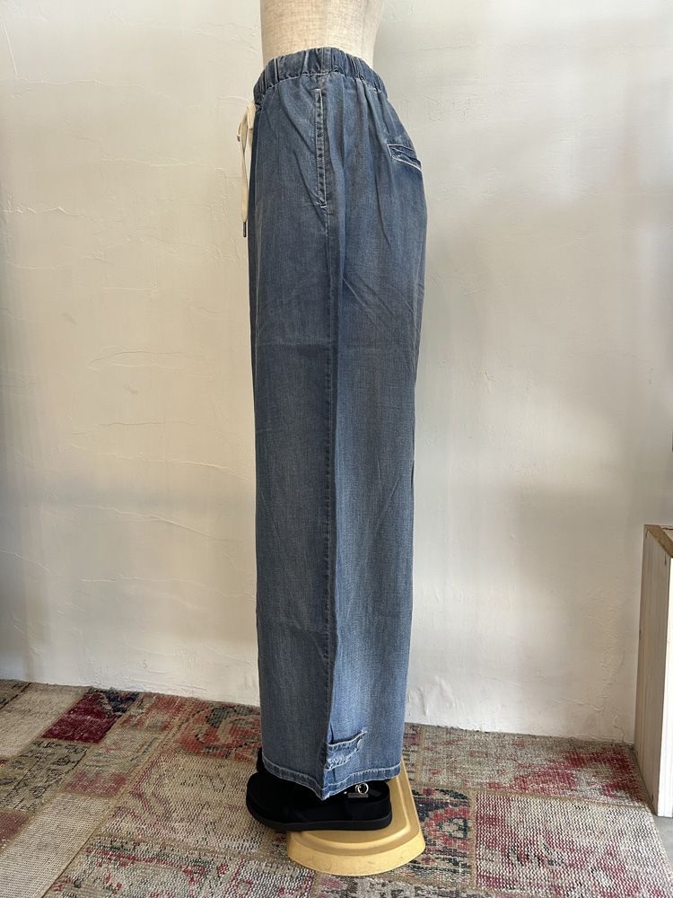 テンセルデニムワイドパンツ ブルー