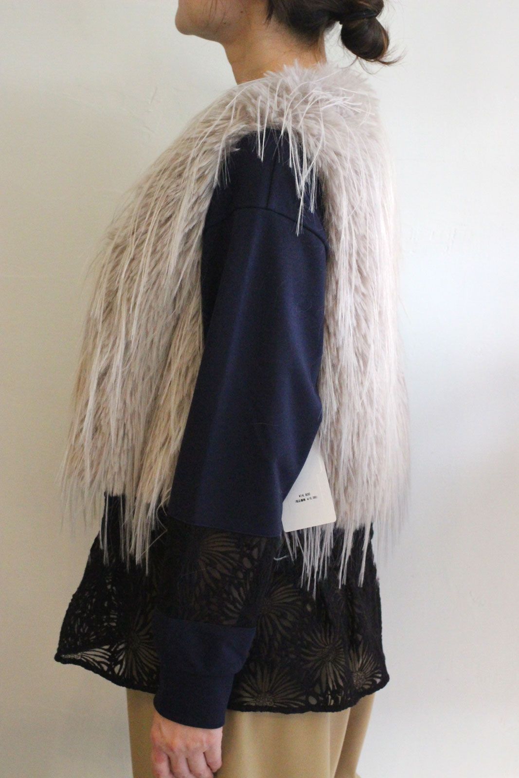 ロングファーニットベスト ライトグレー