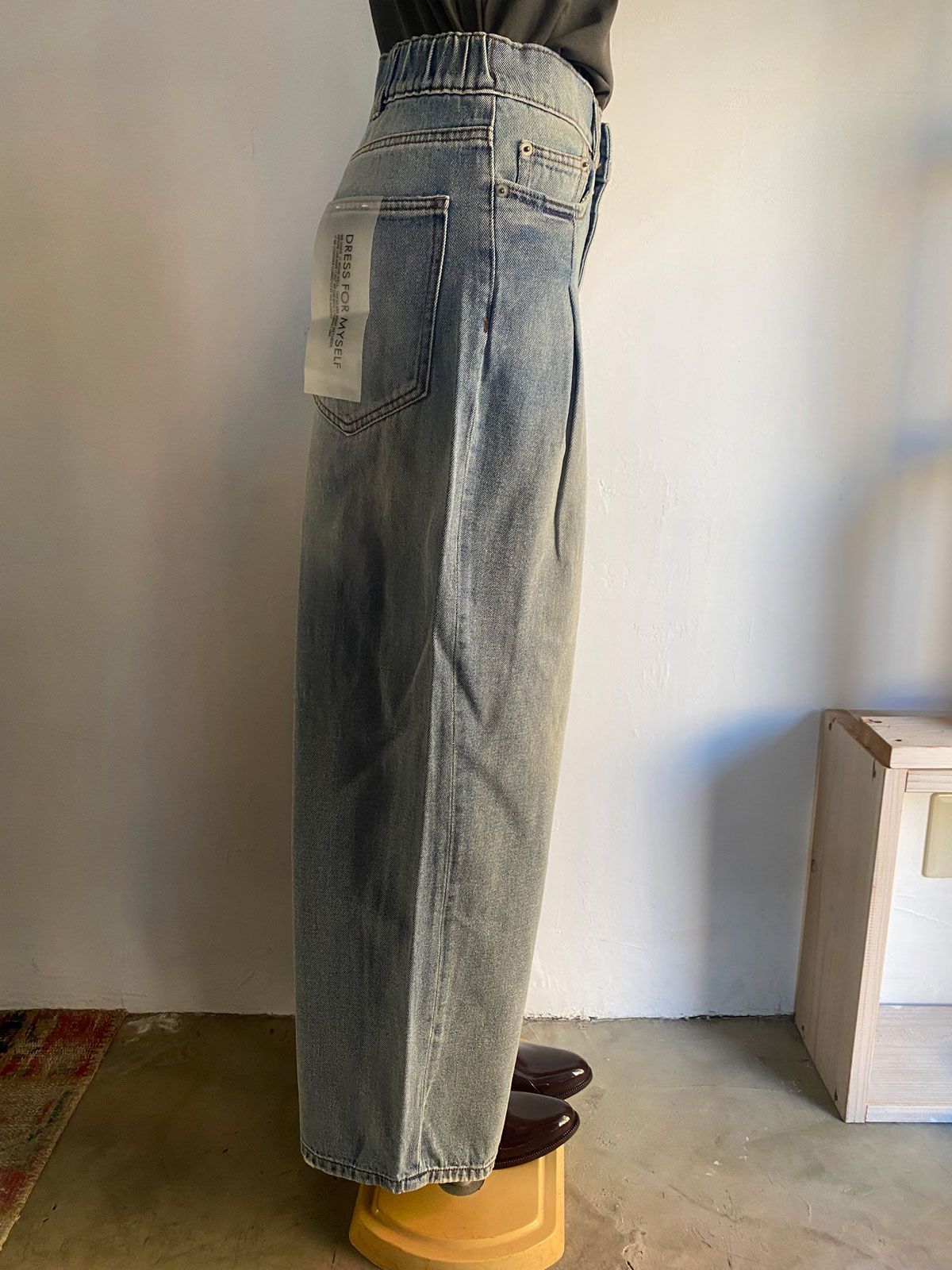 10ozポケットタック デニムパンツ ライトインディゴブルー