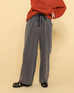 テンセルデニムワイドパンツ ブラックブリーチ