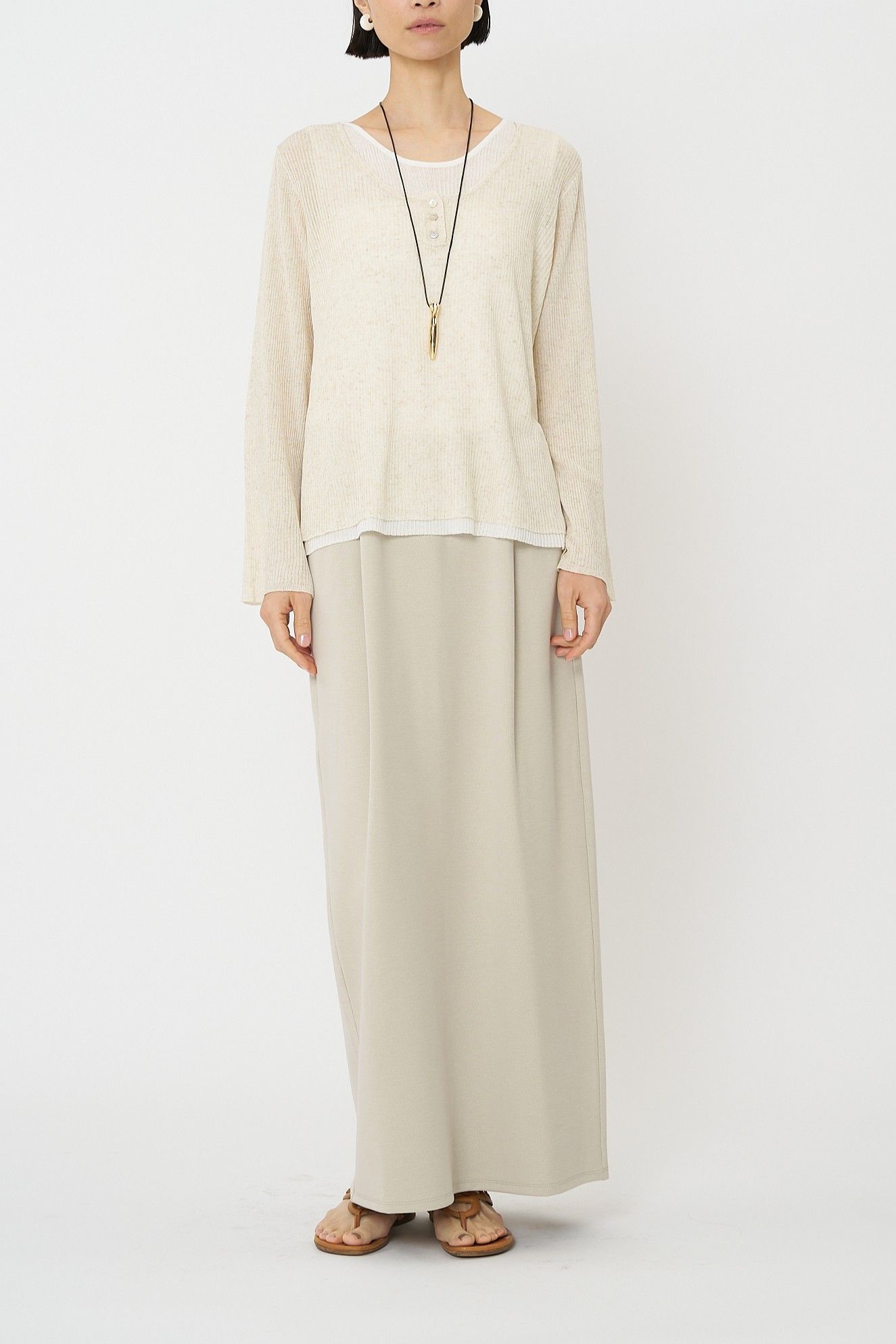 [9561-089GS] タンクレイヤードニット ピンク