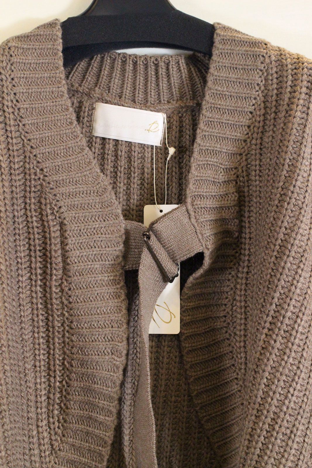 バックル付きカーディガン カーキ