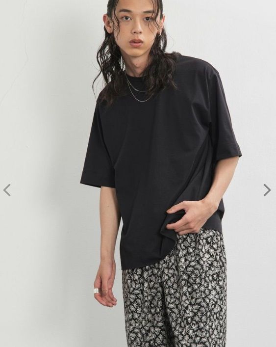 5分袖Tシャツ 黒曜石