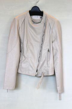 フェイクレザーライダース ベージュ