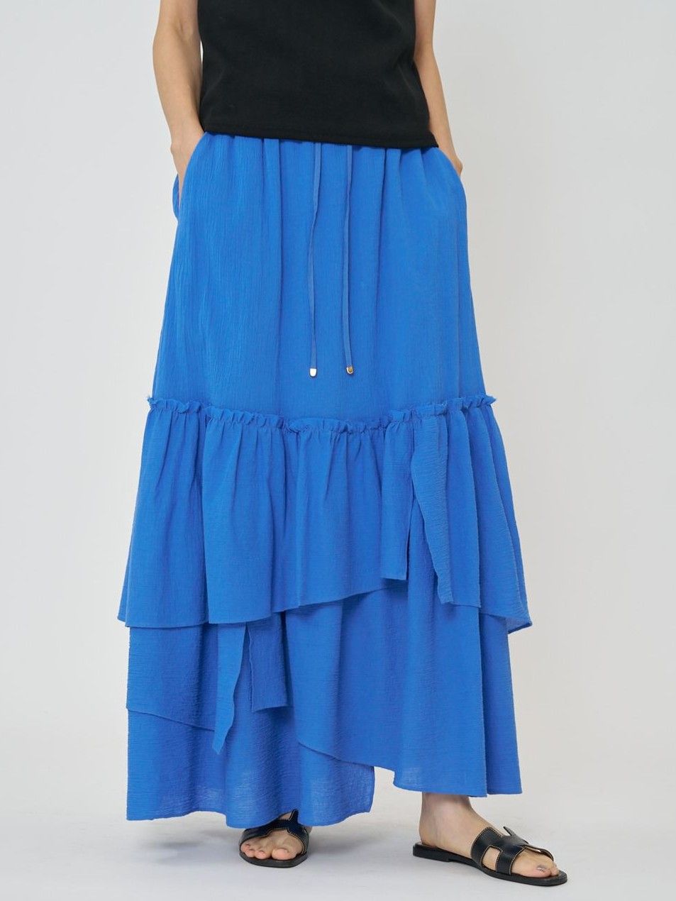 [2961-048BZ] コットンティアードSK ブラック