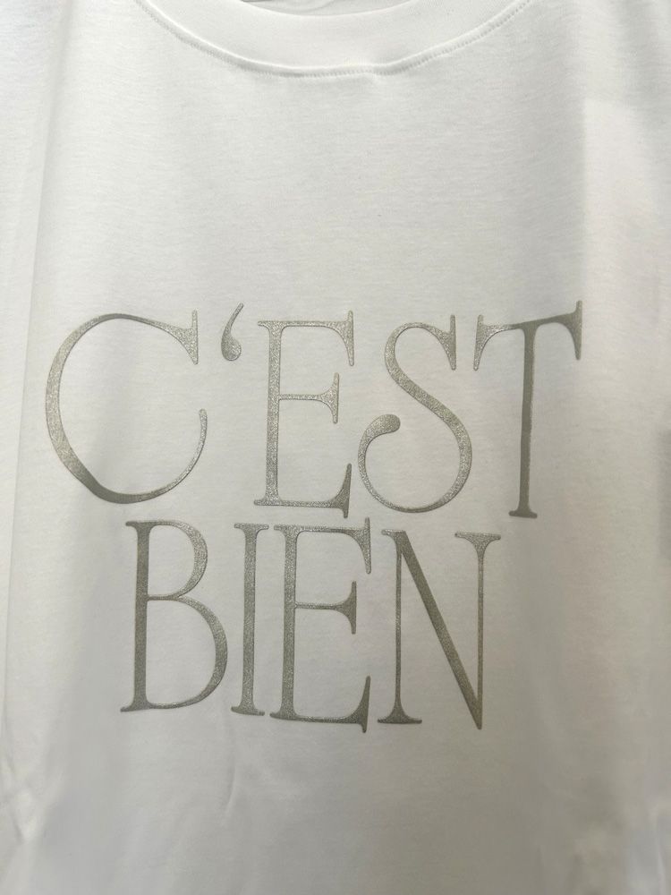 3DグリッターロゴTシャツ オフホワイト