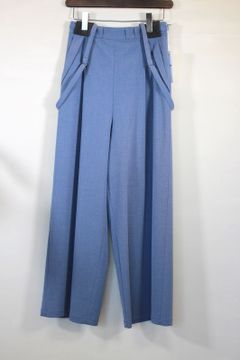 バックリボンハイウエストサロペット ブルー