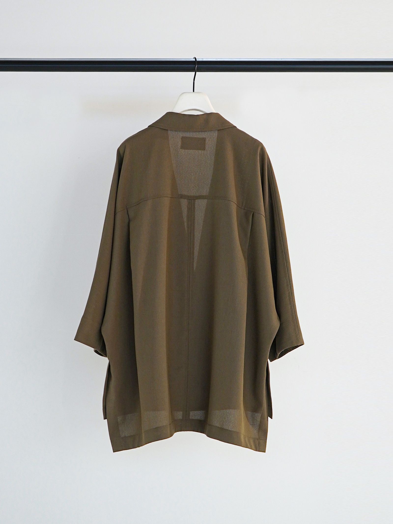 [4561-027BZ] サマーメッシュ麻混ドルマンJK カーキ