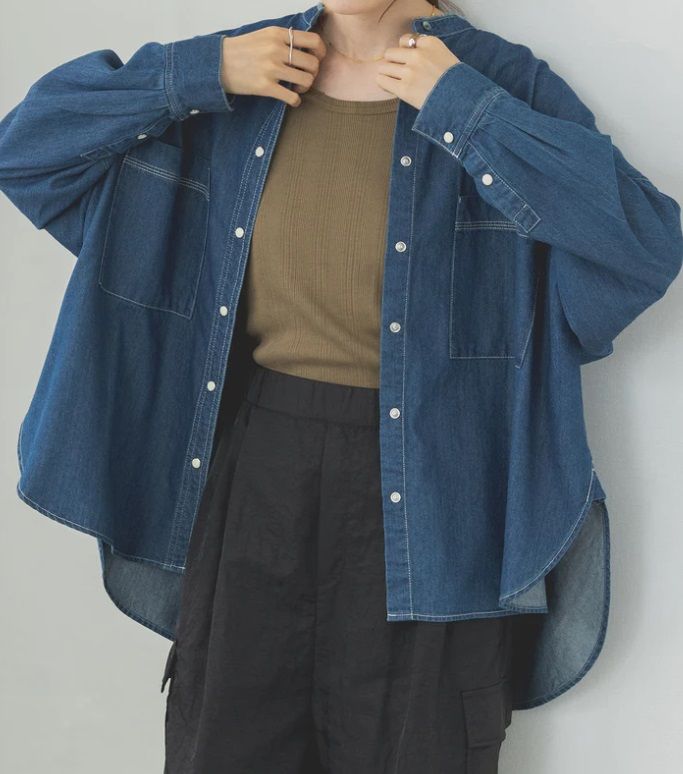 デニムオーバーシャツ ブルー