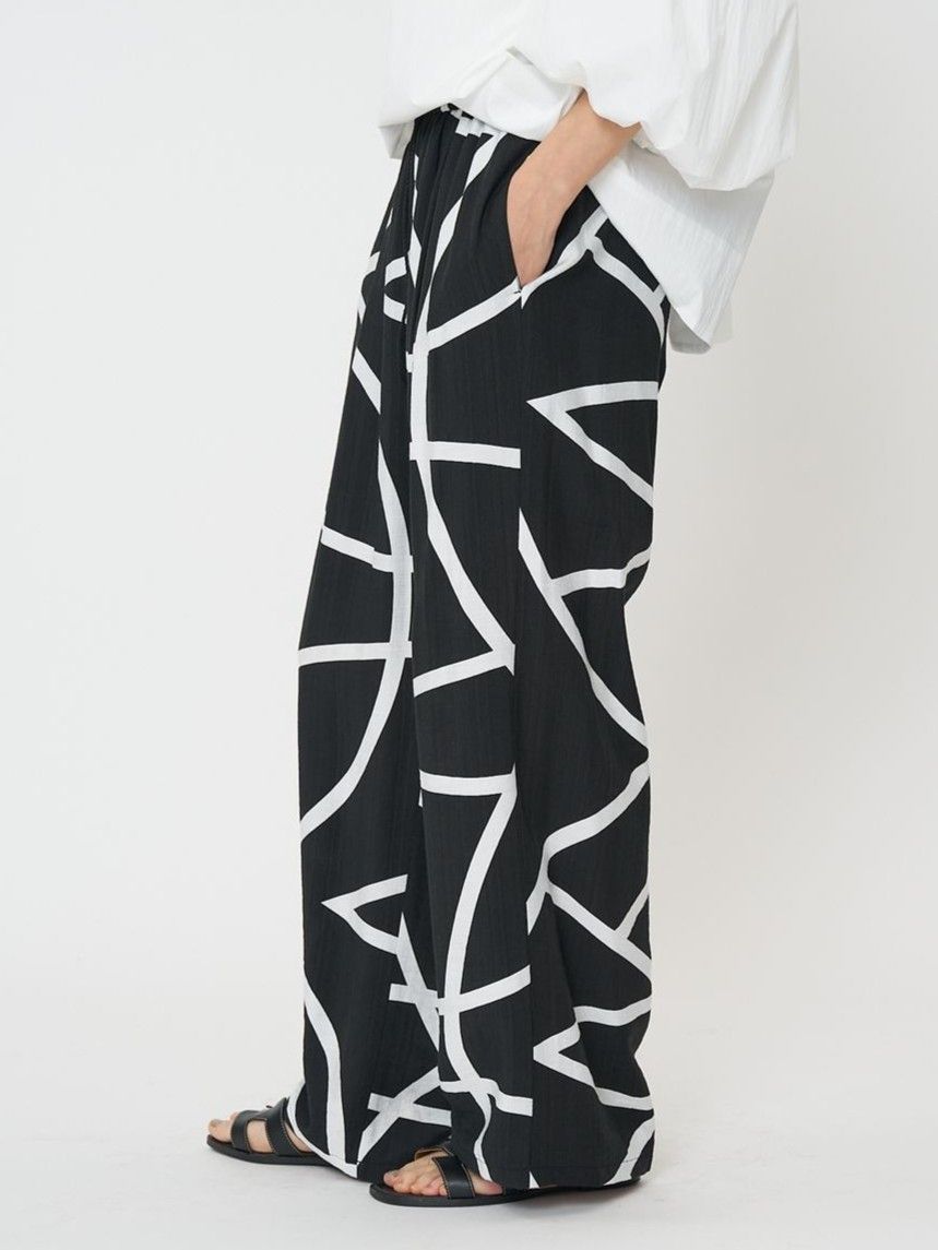 [3961-018KK] ラインプリントイージーPT アイボリー