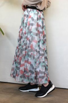 ペイントチュールスカート レッド