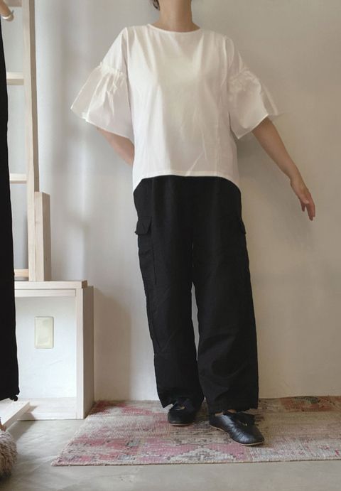 袖ふんわりプルオーバー ホワイト