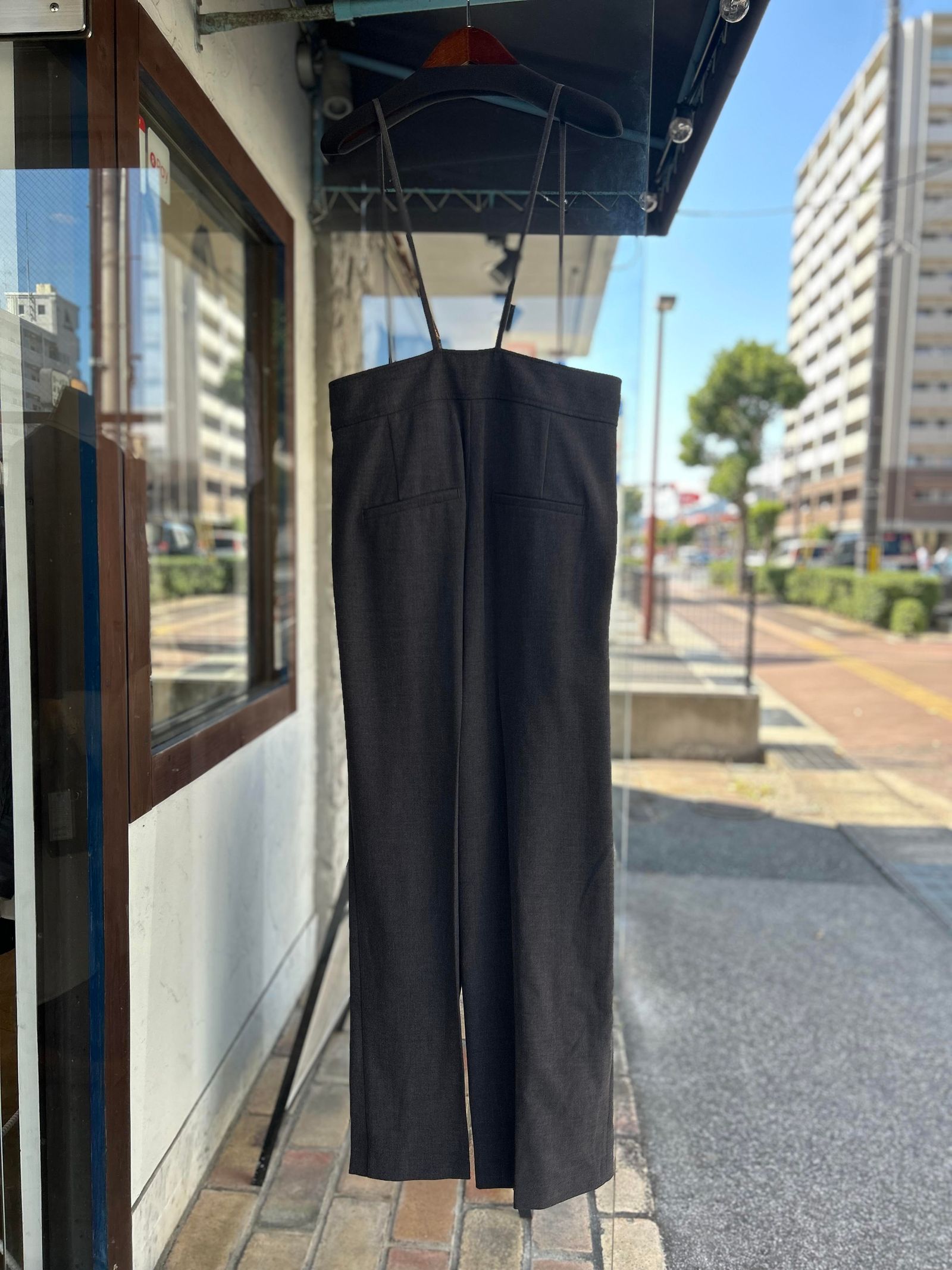 サスペンダーパンツ チャコール