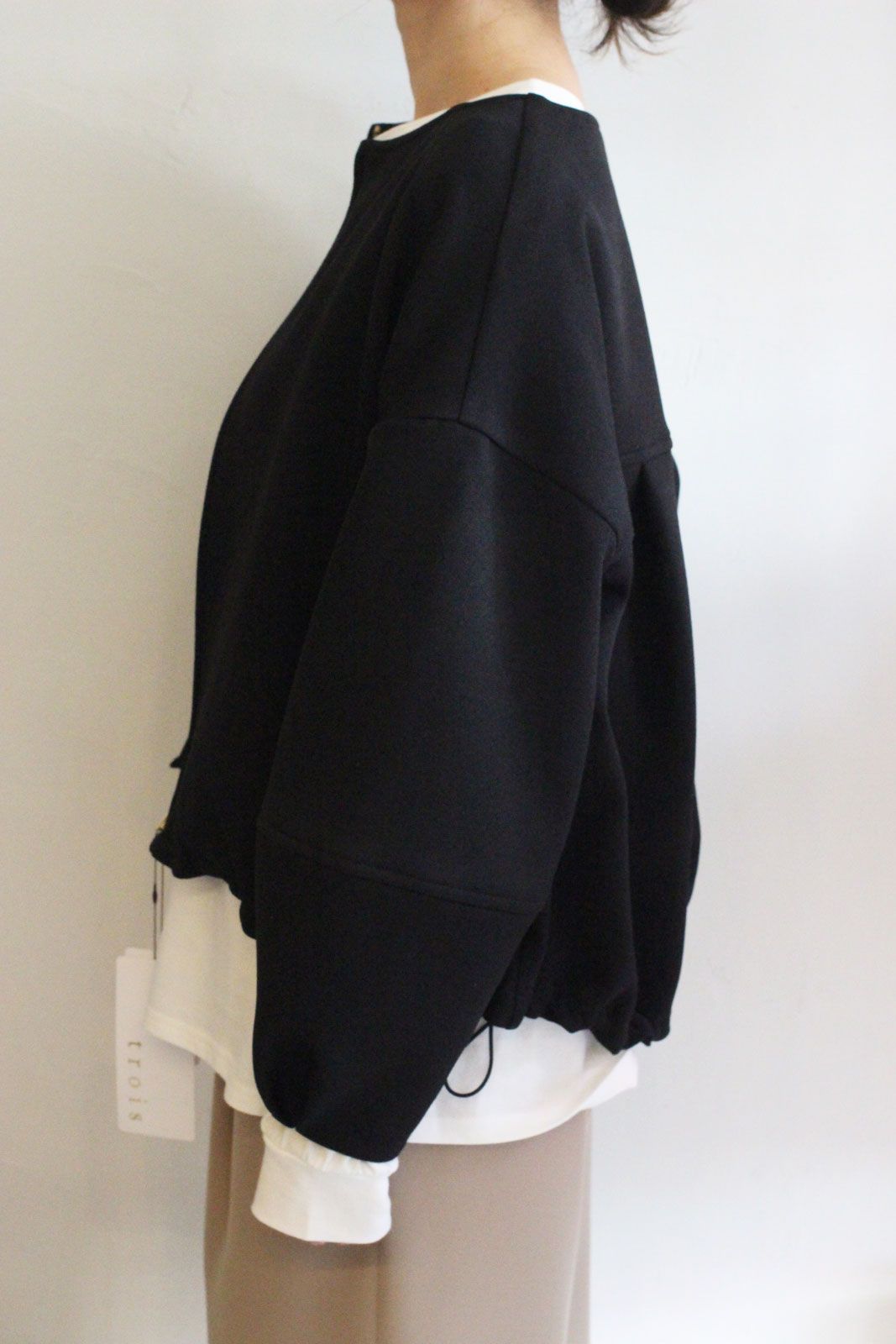 ウールリッチラウンドネックZIPブルゾン グレージュ