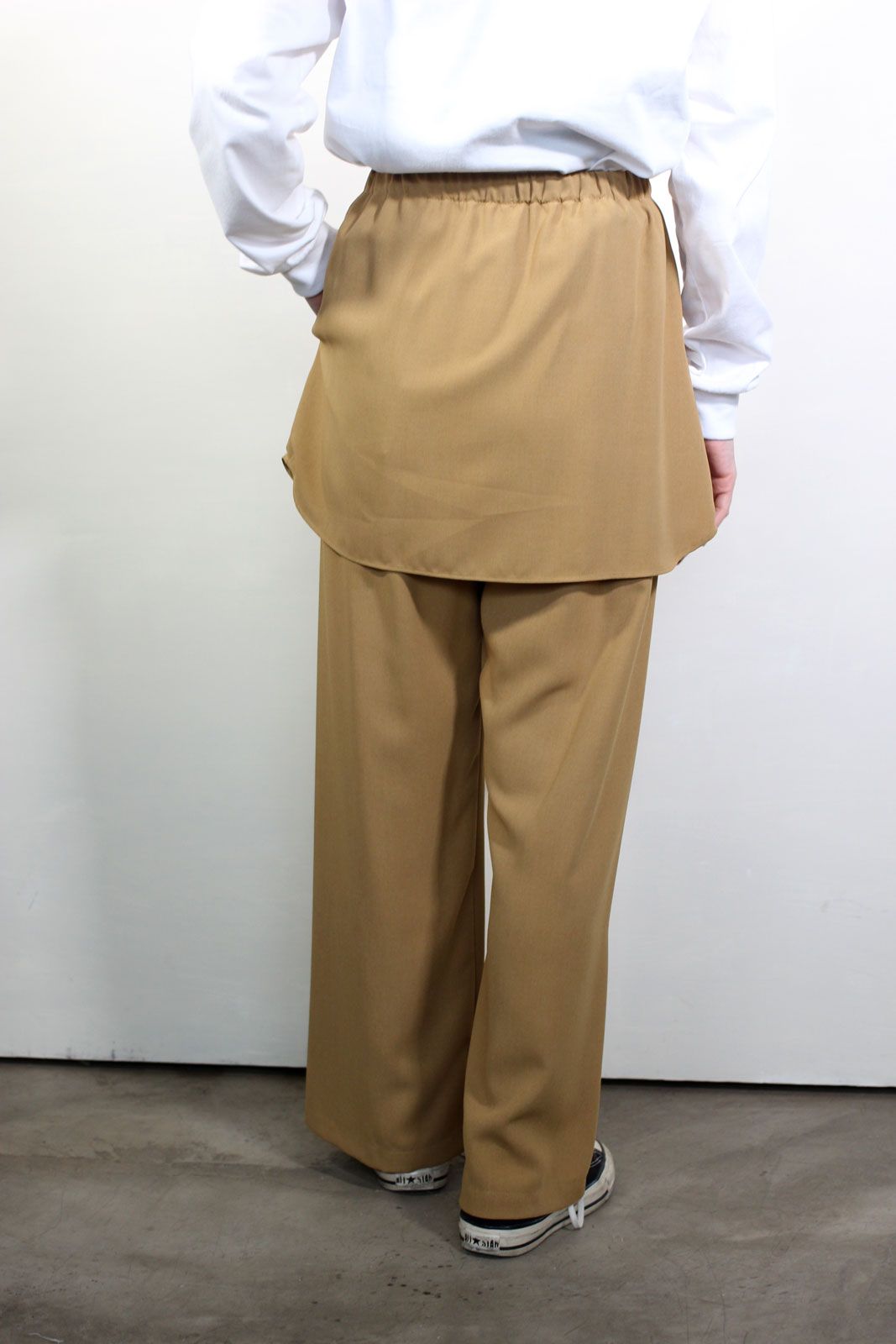 [3651-025MK] シャツテールスカートPT ベージュ