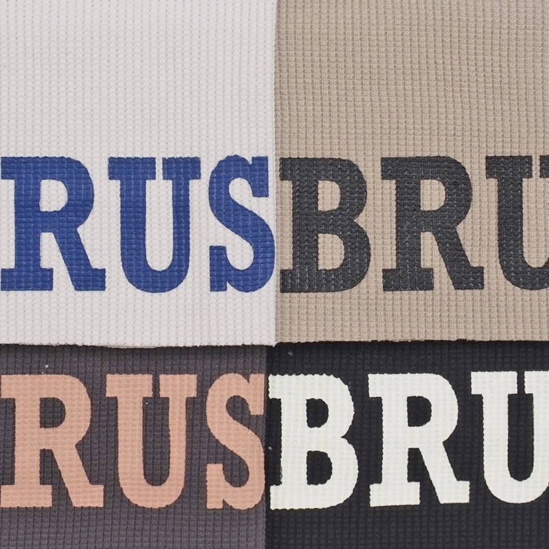 スーパーストレッチベアワッフル BRUSSELS プリントPO ベージュxブラック