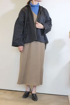 バックフレアパーカーブルゾン ブラック