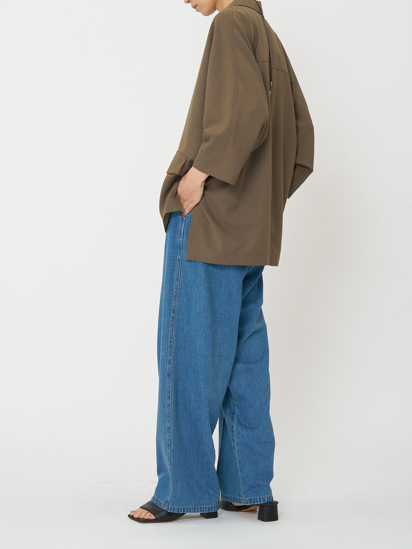 [4561-027BZ] サマーメッシュ麻混ドルマンJK オフホワイト