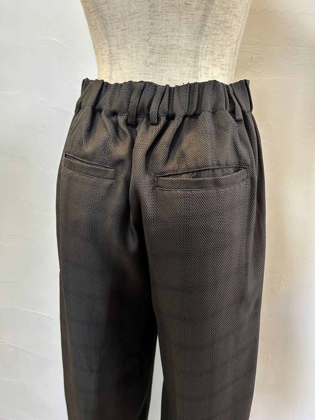 ウールライクストレートパンツ カーキ