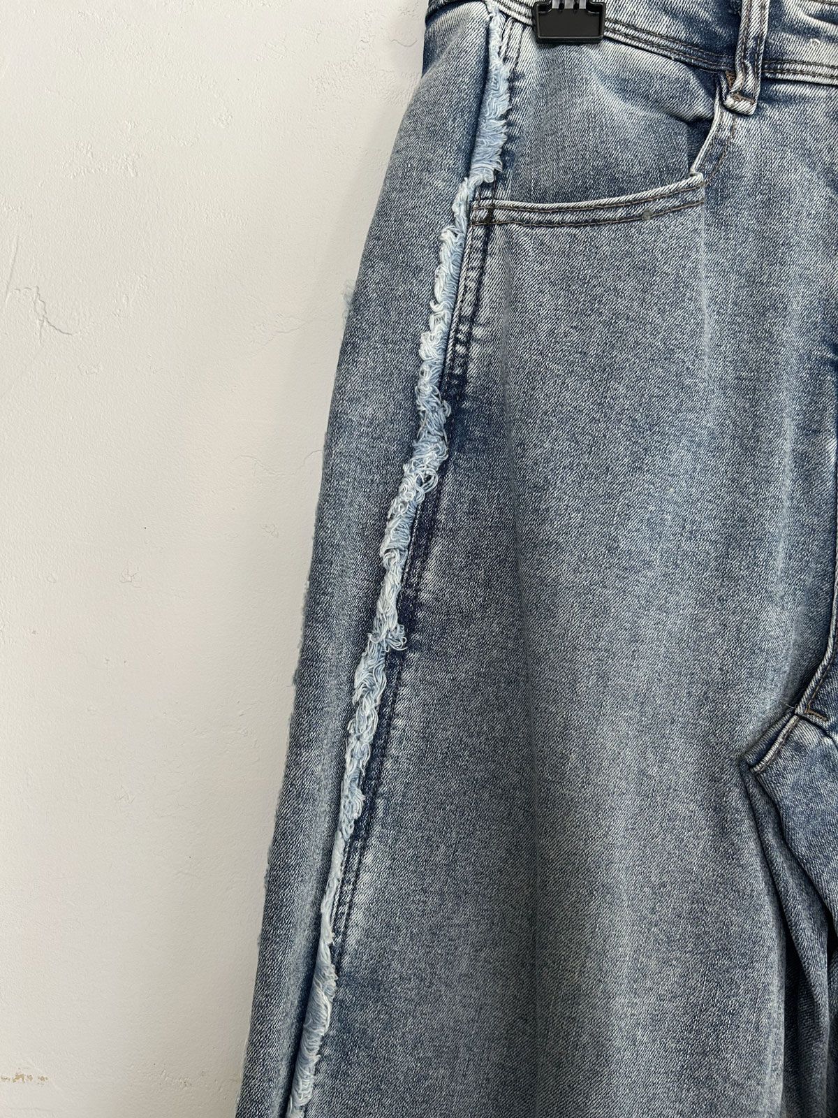 CTRデニム サイドフリンジ ワイドパンツ ケミカル