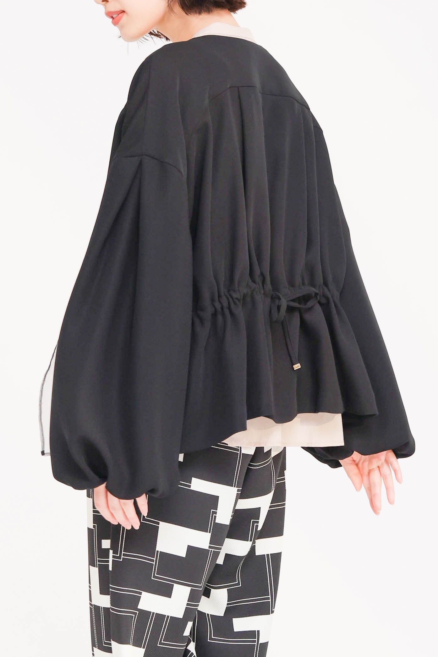 ダブルクロスボレロジャケット ブラック