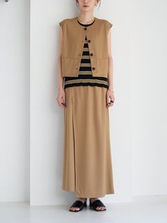 [8863-704GL] ポンチショートジレ ベージュ