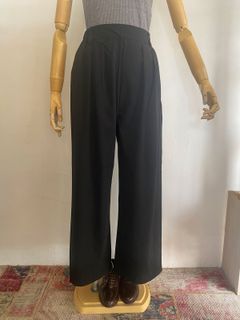 ICE TOUCH 接触冷感厚ワイドストレートパンツ ブラック