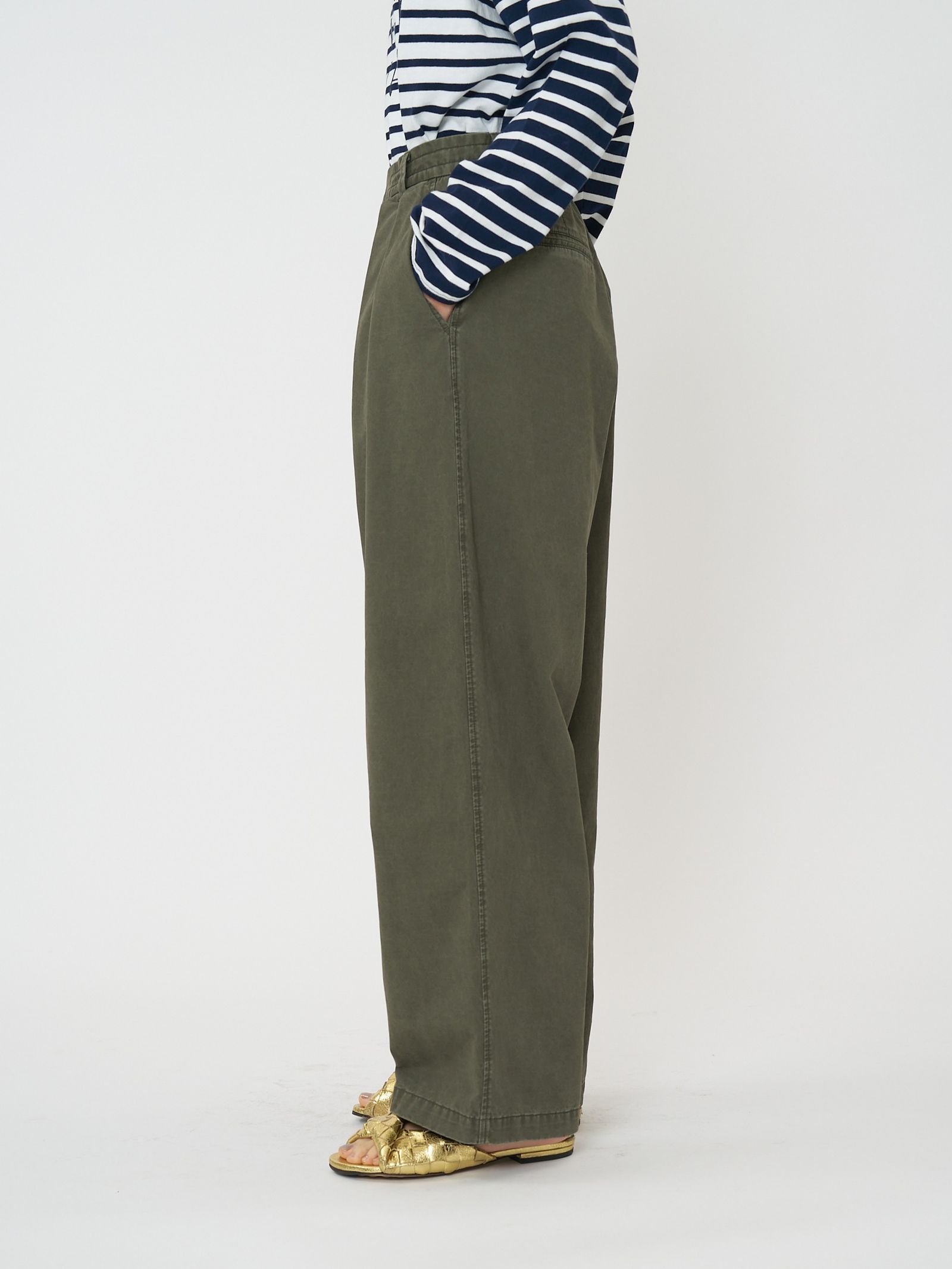 [3261-045BT] ウォッシュドチノPT カーキ