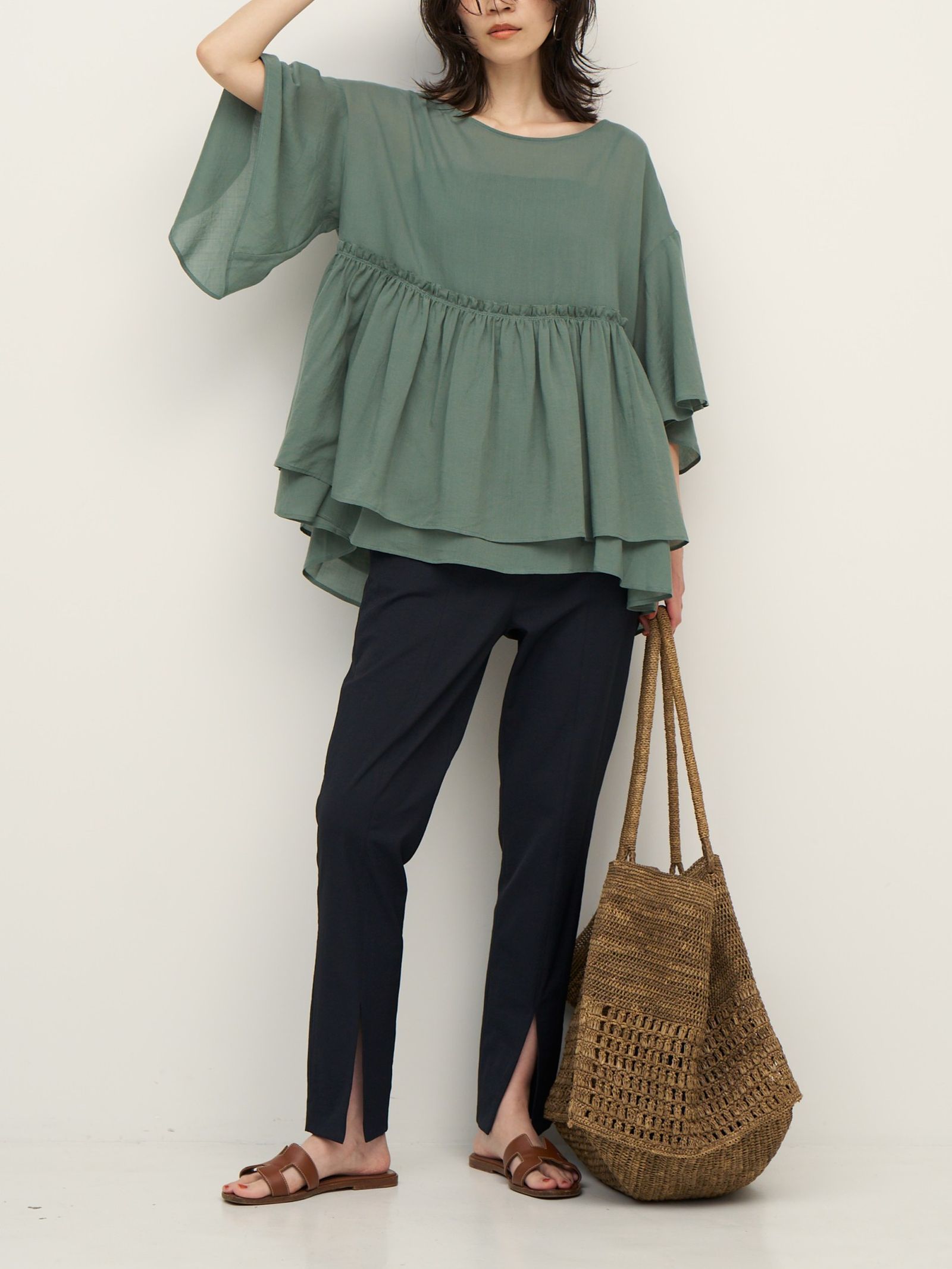 [3862-360BZ] フロントスリットスティックPT ブラウン