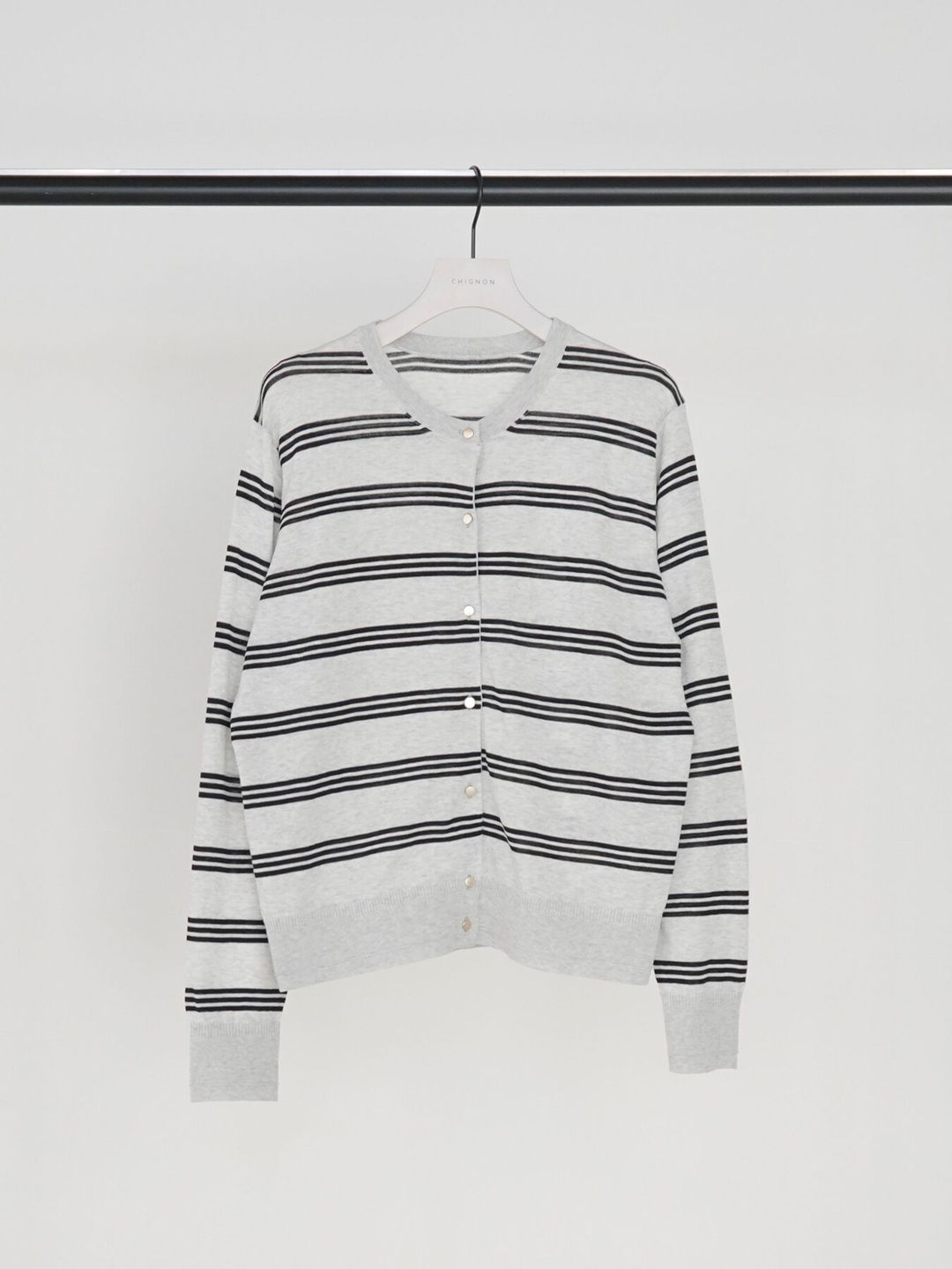 [9263-694GS] ミニマルクルーネックCDトップス ブラック