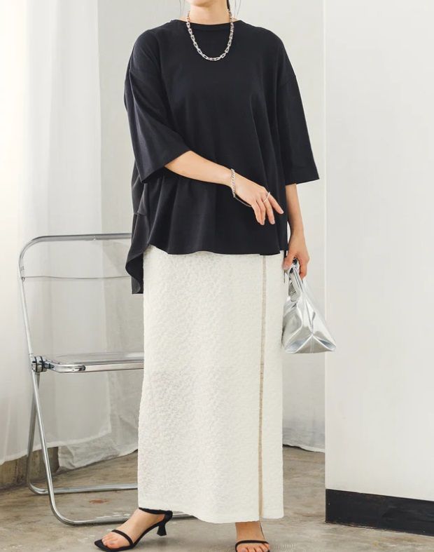 バックフリルTシャツ ブラック