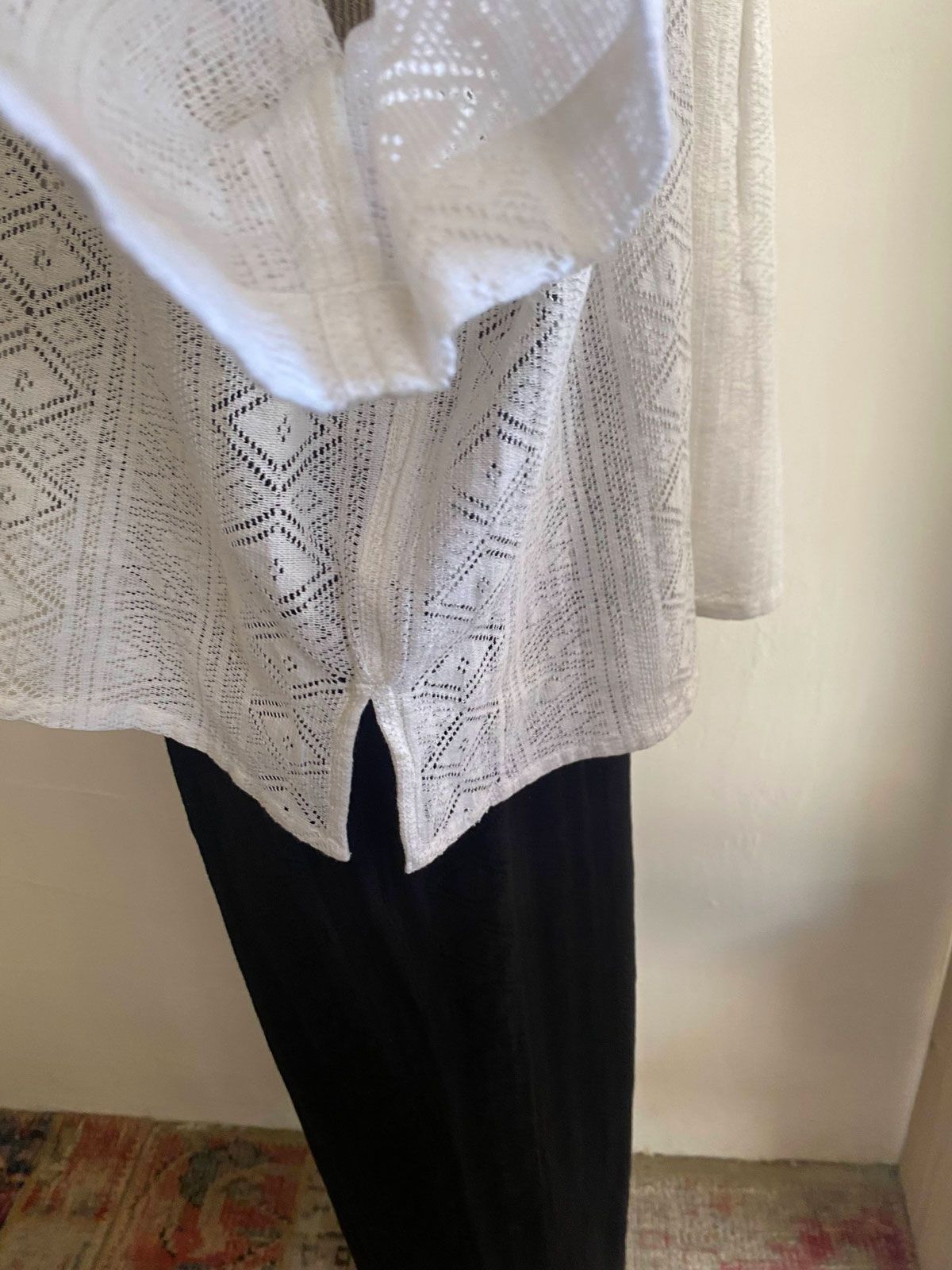 LACE SHORT-SLEEVE SHIRT オフホワイト