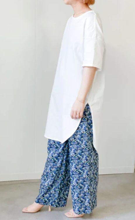 スワイマイ裾ラウンドチュニック ホワイト
