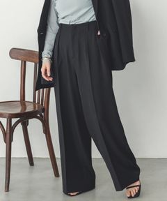 ストレッチポリツイルタックパンツ ブラック
