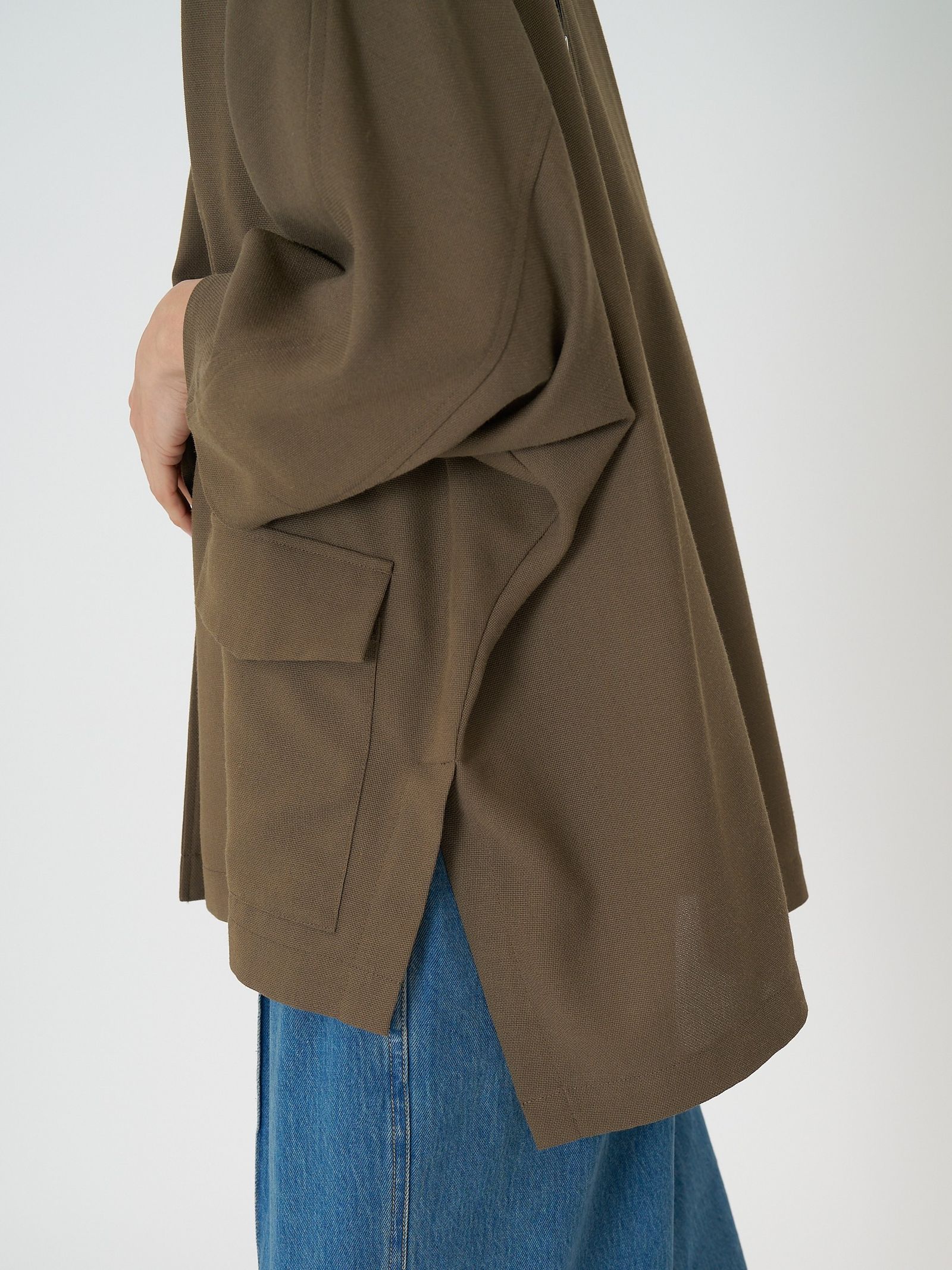 [4561-027BZ] サマーメッシュ麻混ドルマンJK オフホワイト