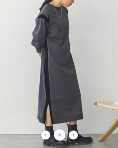 前後2WAYスウェットライクワンピース チャコール