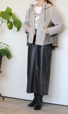 IPフリースフードブルゾン グレージュ
