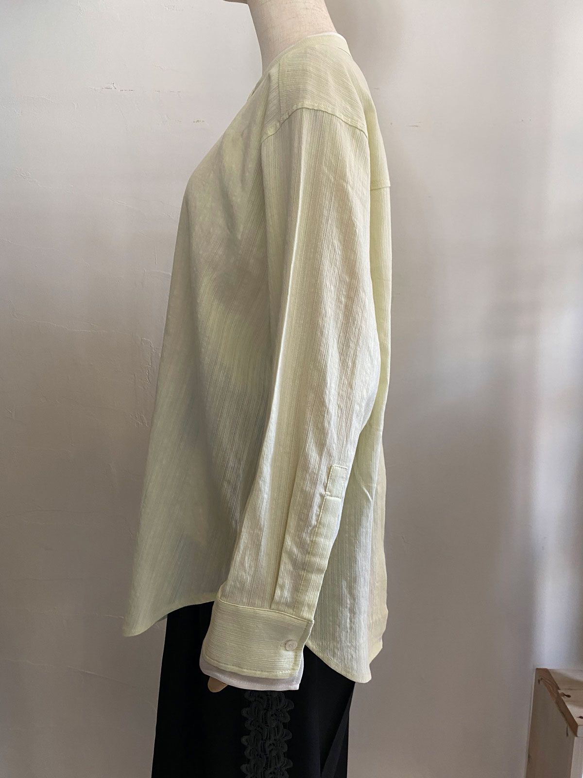 スプリングスラブ レイヤード風シャツ メローイエロー