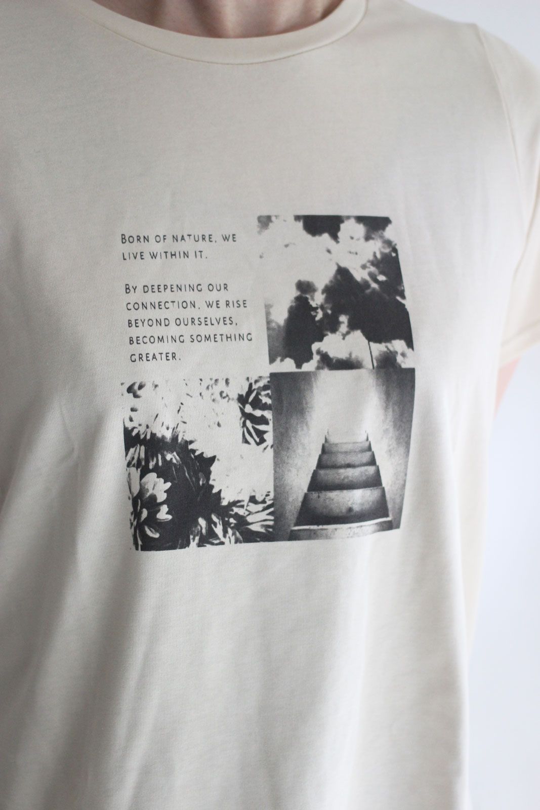 フォトプリントTシャツ ベージュ