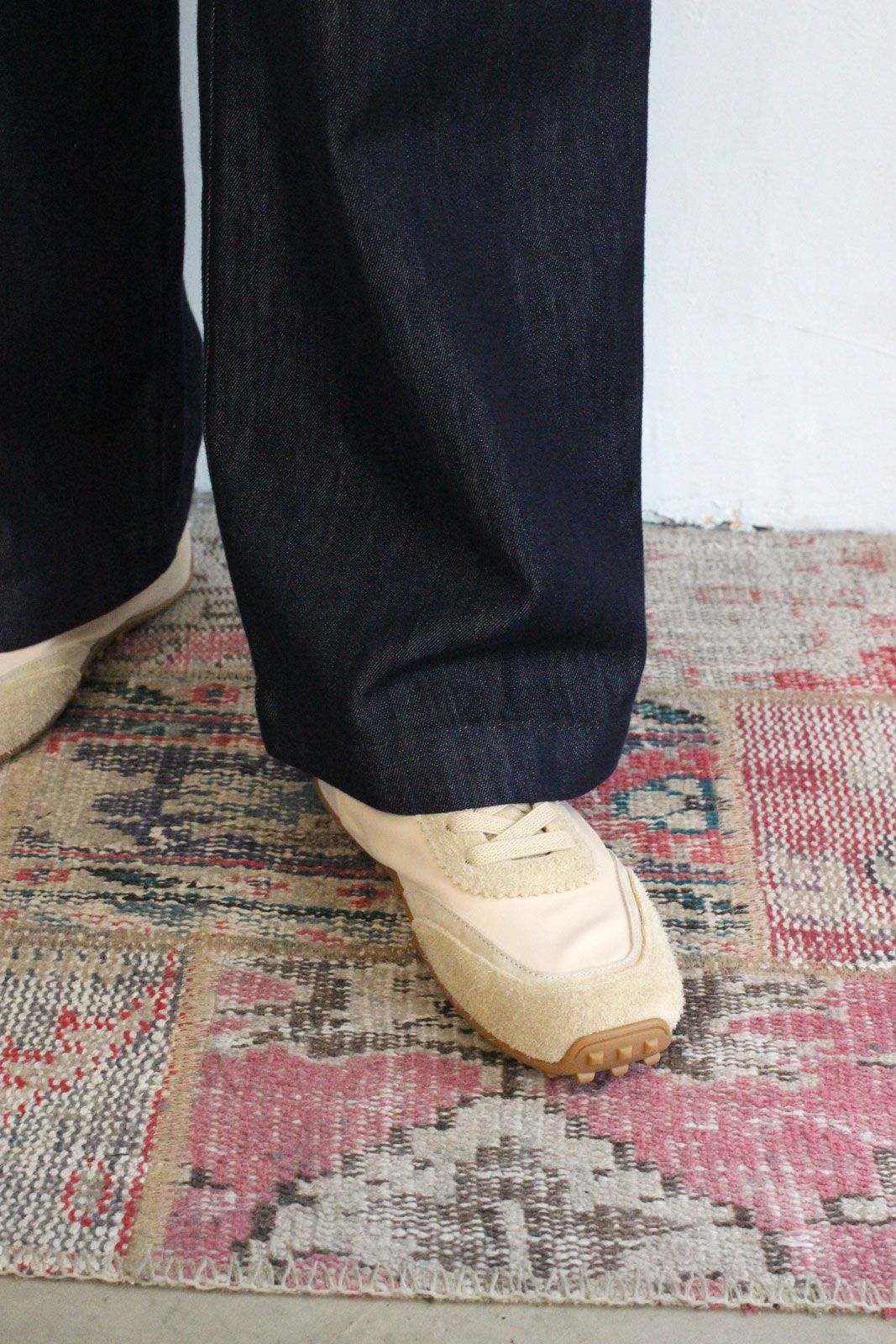 [3856-472BT] ハイウエストデニムPT ネイビー