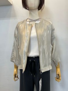 グラムツイルジップブルゾン グレージュ