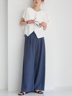 [3963-634MK] サイドタックワイドPT インディゴ