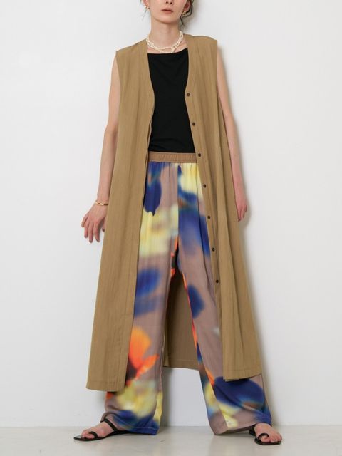 [5963-633MK] デザインPKロングOP ベージュ