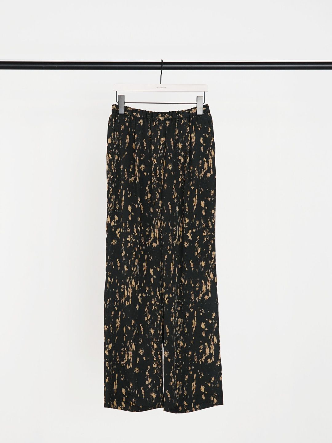 [3963-628MK] レオパードストレートイージーPT ブラック